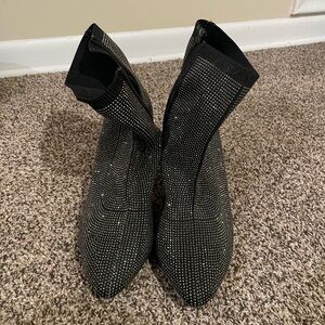Torrid Black Rhinestone Heeled Boots